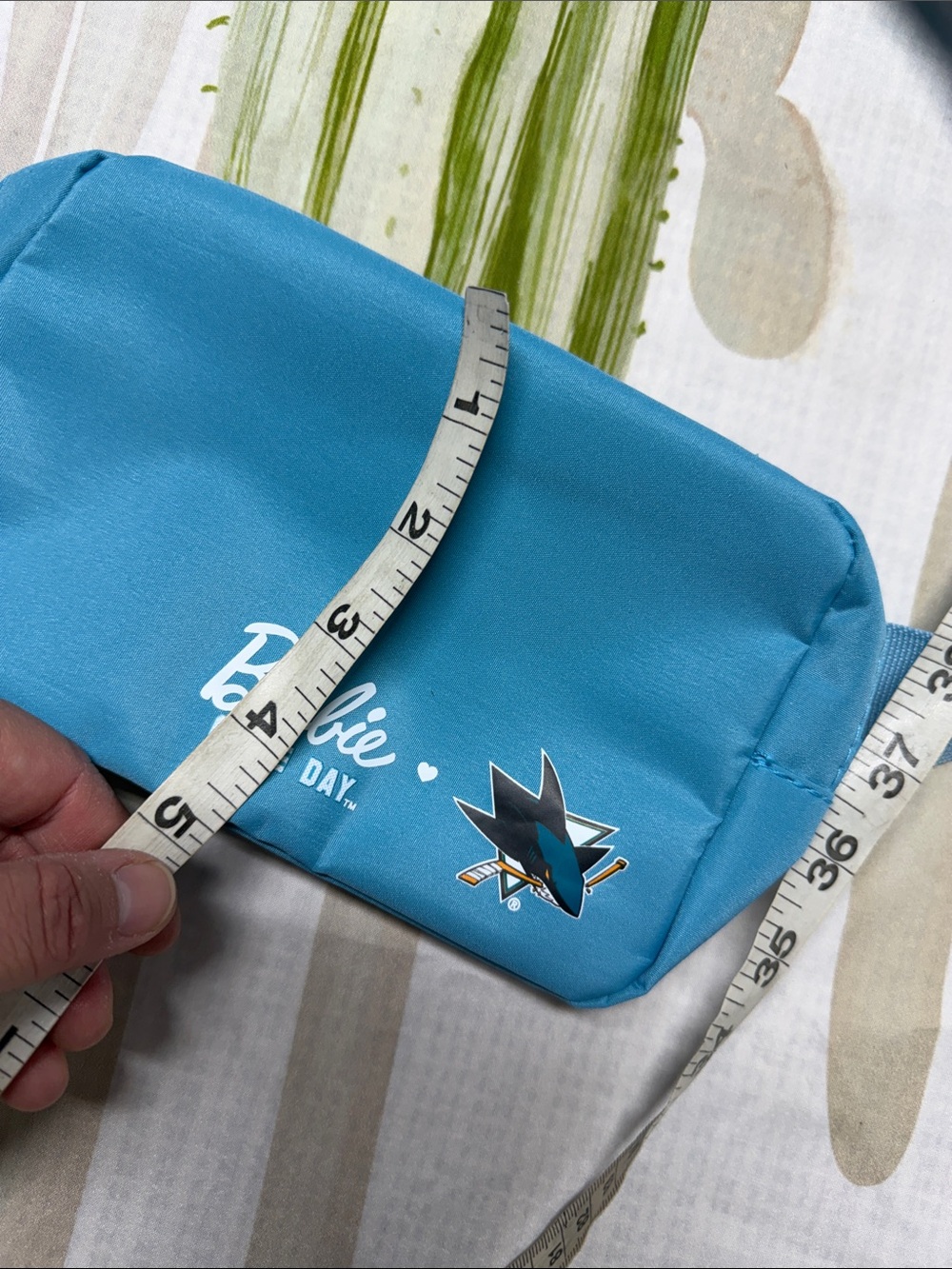 Barbie game day Sam Jose sharks logo Teal Sport Waist Bag - Picture 4 of 7